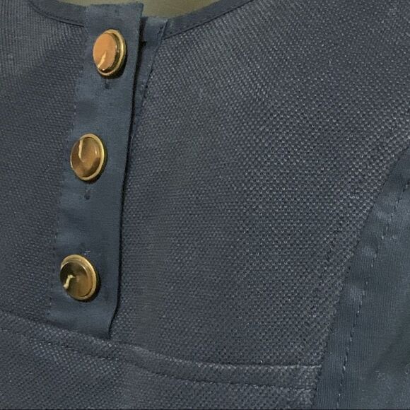 Diane Von Furstenburg Y2K Navy Blue Cap Sleeve Stretch Fit Flare Stretch Dress 4 - Picture 7 of 16